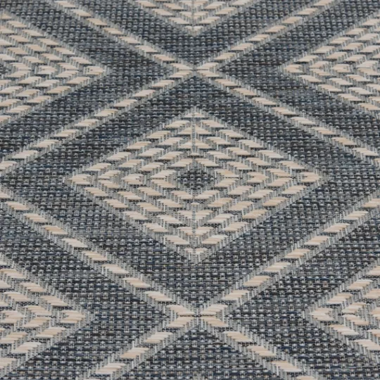 Kirkland's Home Blue Malibu Woven Diamond Outdoor Area Rug, 7X9- Outdoor Rugs