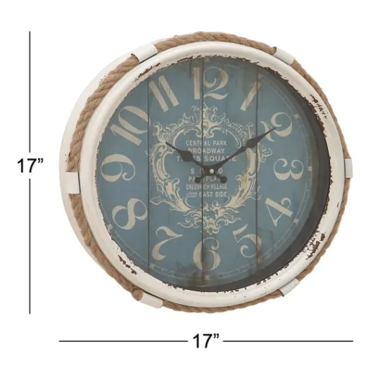 Kirkland's Home Blue Metal And Rope Wall Clock, 17 In.- Clocks