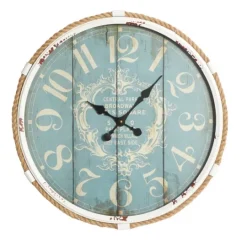 Kirkland's Home Blue Metal And Rope Wall Clock- Clocks
