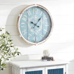 Kirkland's Home Blue Metal And Rope Wall Clock- Clocks