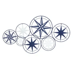 Kirkland's Home Blue Metal Layered Star Plates Wall Plaque- Wall Plaques