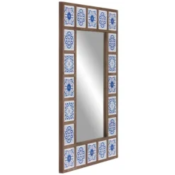 Kirkland's Home Blue Moroccan Tile Framed Mirror- Decorative Mirrors
