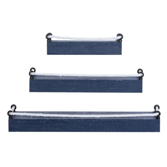 Kirkland's Home Blue Nautical 3-Pc. Wood Shelves- Shelves