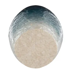 Kirkland's Home Blue Ombre Mosaic Capiz Shell Drum End Table- Accent & End Tables