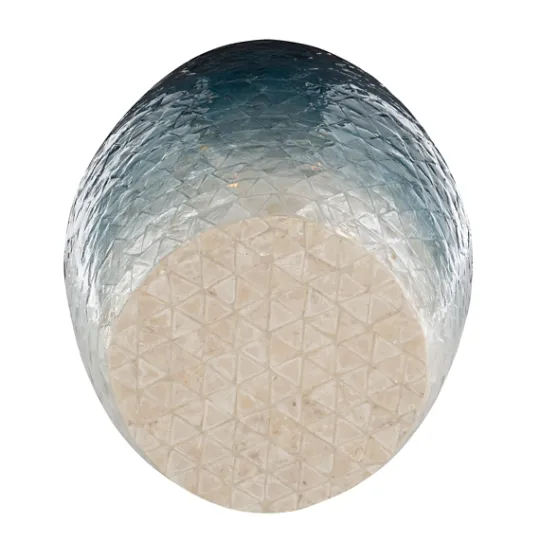 Kirkland's Home Blue Ombre Mosaic Capiz Shell Drum End Table- Accent & End Tables