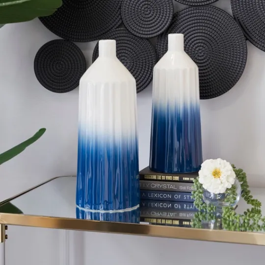 Kirkland's Home Blue Ombre 2-Pc. Coastal Jars- Decorative Bowls & Jars