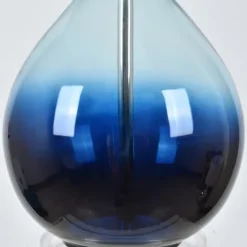 Kirkland's Home Blue Ombre Teardrop Glass Table Lamp- Table Lamps