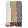 Kirkland's Home Blue Orange White Stripe Throw Blanket- Blankets & Throws