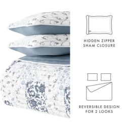 Kirkland's Home Blue Patchwork Reversible 3-Pc. King Quilt Set- Quilts