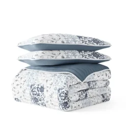 Kirkland's Home Blue Patchwork Reversible 2-Pc. Twin Quilt Set- Quilts
