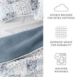Kirkland's Home Blue Patchwork Reversible 2-Pc. Twin Quilt Set- Quilts