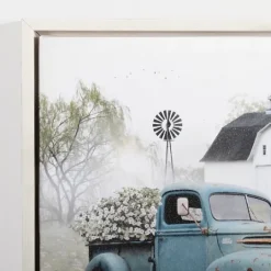 Kirkland's Home Blue Pickup Truck And Barn Canvas Art Print- Canvas Art