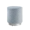 Kirkland's Home Blue Quilted Honeycomb Ottoman- Benches & Ottomans
