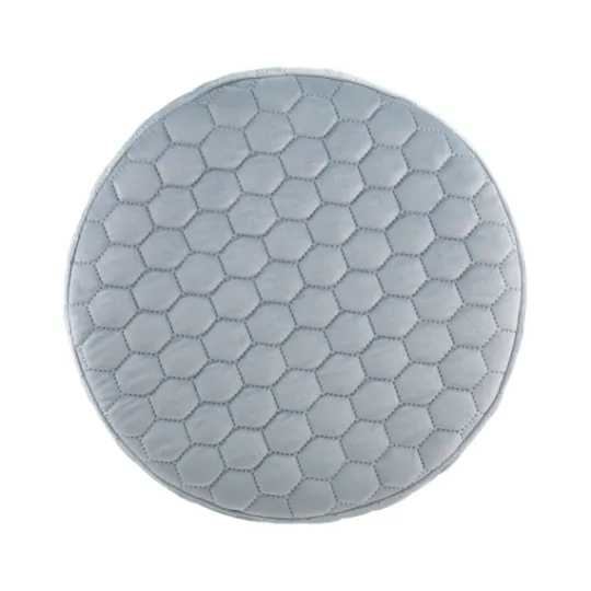 Kirkland's Home Blue Quilted Honeycomb Ottoman- Benches & Ottomans