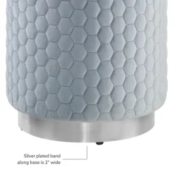 Kirkland's Home Blue Quilted Honeycomb Ottoman- Benches & Ottomans