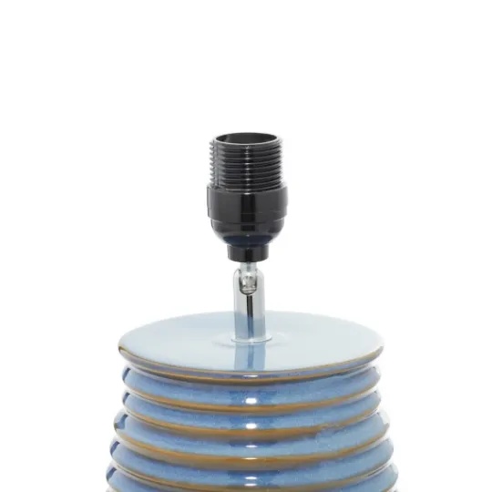Kirkland's Home Blue Ribbed Stoneware Table Lamp- Table Lamps