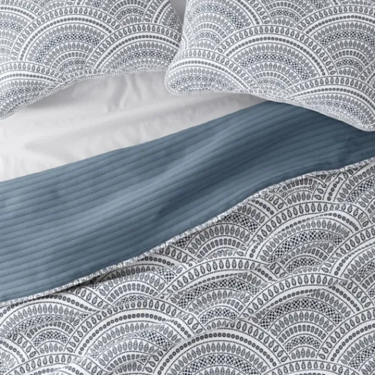 Kirkland's Home Blue Scalloped Reversible 3-Pc. King Quilt Set- Quilts