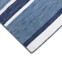 Kirkland's Home Blue Shades Striped Indoor/Outdoor Area Rug, 7X9- Outdoor Rugs