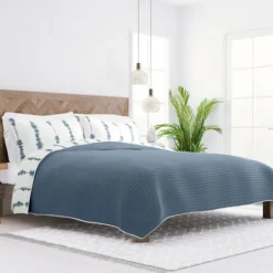 Kirkland's Home Blue Shibori Reversible 3-Pc. King Quilt Set- Quilts