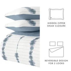 Kirkland's Home Blue Shibori Reversible 3-Pc. Queen Quilt Set- Quilts