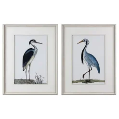 Kirkland's Home Blue Shore Birds Framed Art Prints, Set Of 2- Framed Art