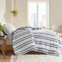 Kirkland's Home Blue Stripe Jackson 3-Pc. King Comforter Set- Comforters