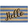 Kirkland's Home Blue Striped Hello Doormat- Doormats