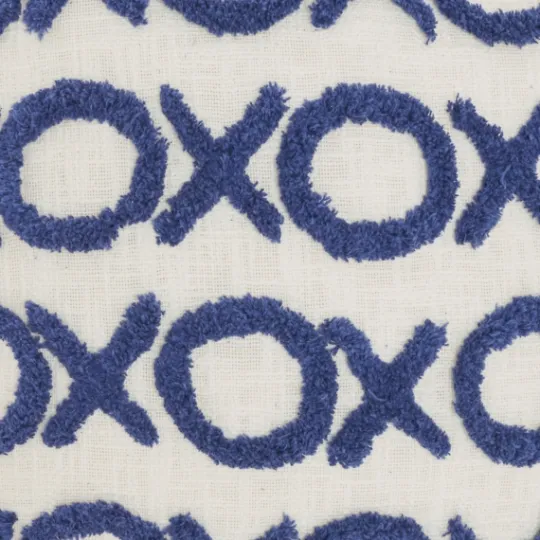 Kirkland's Home Blue Tufted Xoxo Cotton Throw Pillow- Pillows