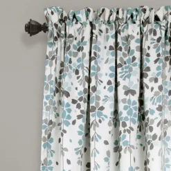 Kirkland's Home Blue Weeping Flower Curtain Panel Set, 95 In.- Curtains & Drapes