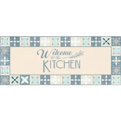 Kirkland's Home Blue Welcome To The Kitchen Floor Mat, 24X60- Kitchen & Floor Mats