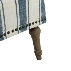 Kirkland's Home Blue White Stripe Upholstered Accent Chair- Accent Chairs