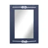 Kirkland's Home Blue Wood Frame Mirror With White Rope- Decorative Mirrors