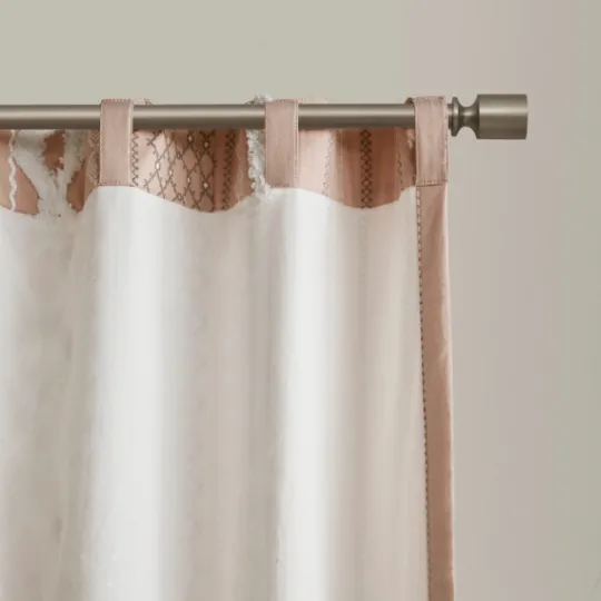Kirkland's Home Blush Chenille Stripe Curtain Panel, 84 In.- Curtains & Drapes