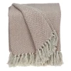 Kirkland's Home Blush Chevron Cotton Handloomed Tassel Throw- Blankets & Throws