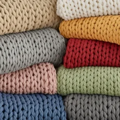 Kirkland's Home Blush Chunky Double Knit Cozy Throw- Blankets & Throws