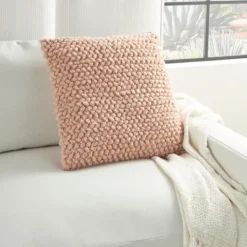 Kirkland's Home Blush Looped Yarn Wool Pillow- Pillows