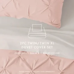 Kirkland's Home Blush Pinched 2-Pc. Twin Duvet Cover Set- Duvets