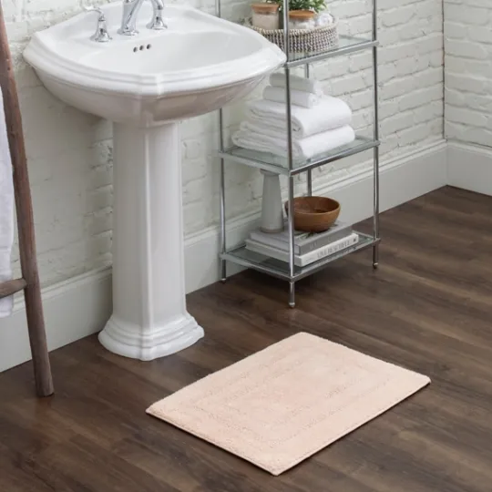 Kirkland's Home Blush Reversible Cotton Bath Mat, 34 In.- Bathroom Rugs