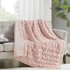 Kirkland's Home Blush Ruched Faux Fur Throw- Blankets & Throws