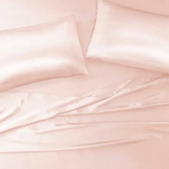 Kirkland's Home Blush Satin Standard 2-Pc. Pillow Case Set- Bed Sheets