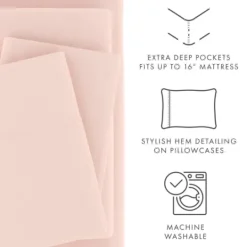 Kirkland's Home Blush Ultra Soft 4-Pc. Twin Sheet Set- Bed Sheets