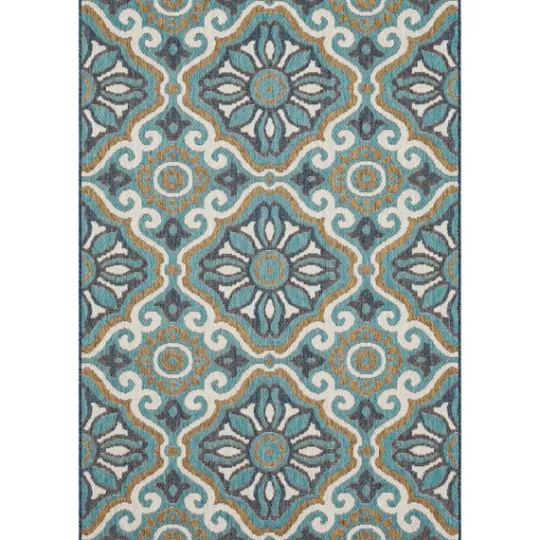 Kirkland's Home Boho Ikat Indoor/Outdoor Area Rug, 5X7- Outdoor Rugs