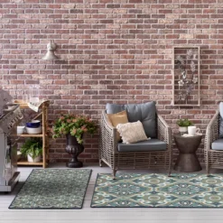 Kirkland's Home Boho Ikat Indoor/Outdoor Area Rug, 5X7- Outdoor Rugs