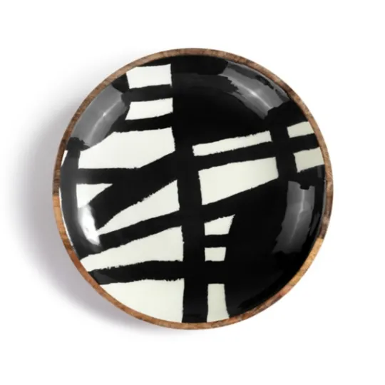 Kirkland's Home Bold Black And White Hanging Bowl Wall Plaque- Wall Plaques