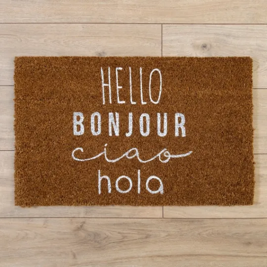 Kirkland's Home Bonjour Ciao Hola Doormat- Doormats