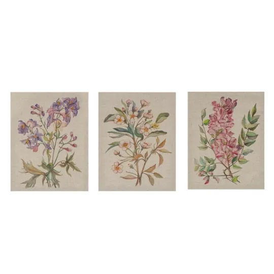 Kirkland's Home Botanical Linen Art Prints, Set Of 3- Canvas Art
