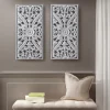 Kirkland's Home Botanical Wood Carved Panel Wall Plaques, Set Of 2- Wall Plaques