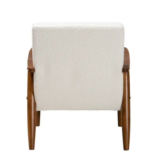Kirkland's Home Boucle & Wood Frame Accent Chair- Accent Chairs