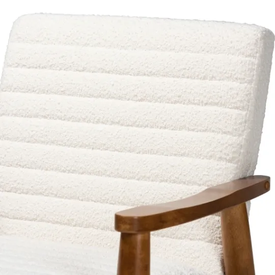 Kirkland's Home Boucle & Wood Frame Accent Chair- Accent Chairs