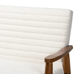 Kirkland's Home Boucle & Wood Frame Loveseat- Sofas & Loveseats